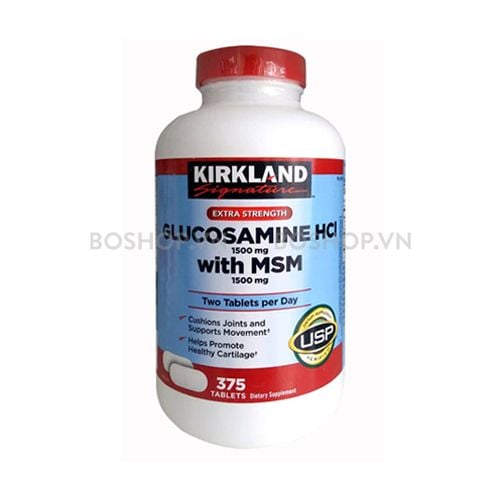 Viên Uống Bổ Khớp Kirkland Glucosamine HCL MSM 1500mg 375 Viên