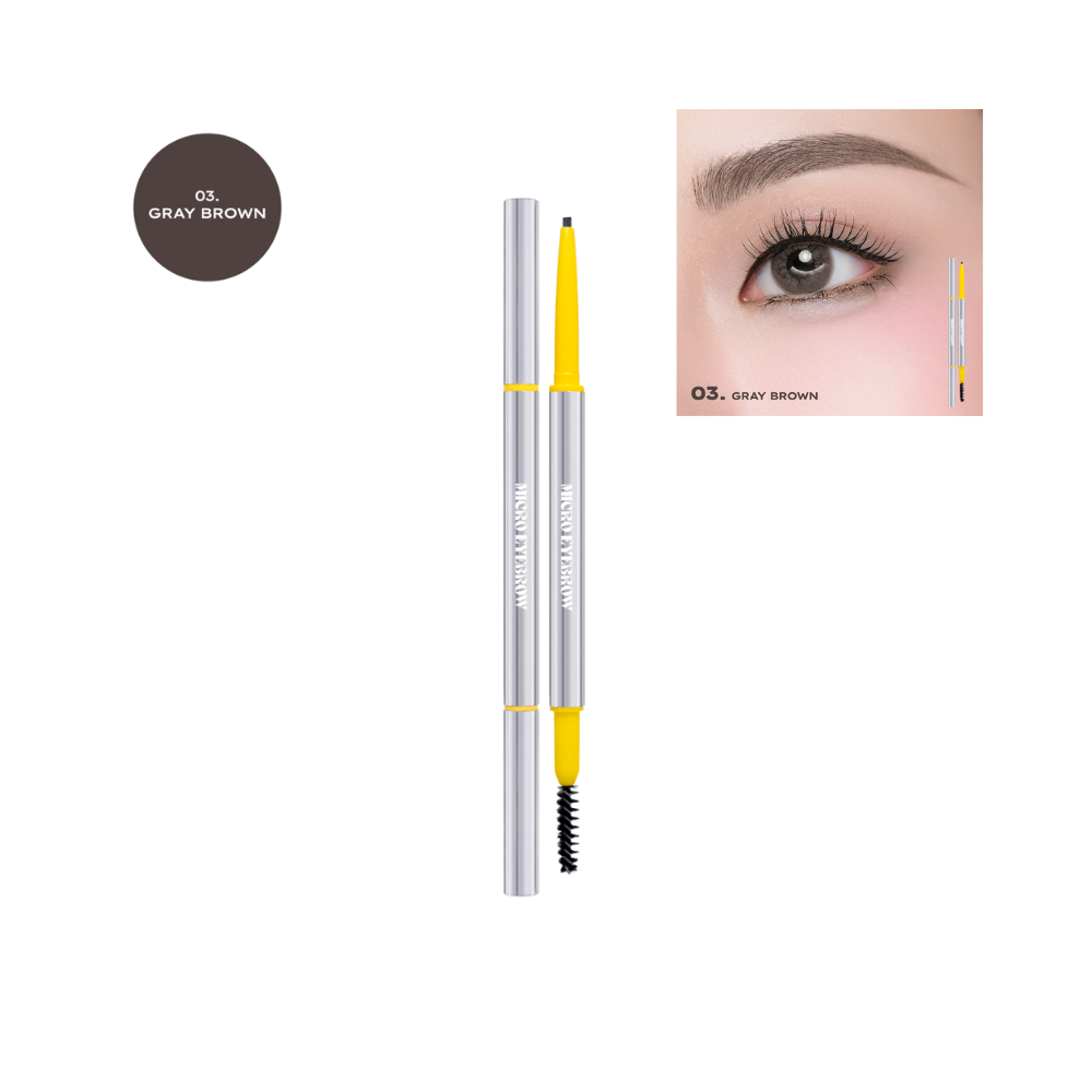  Chì Mày Siêu Mảnh, Lâu Trôi Lemonade Micro Eyebrow 0.1g #03 Gray Brown 