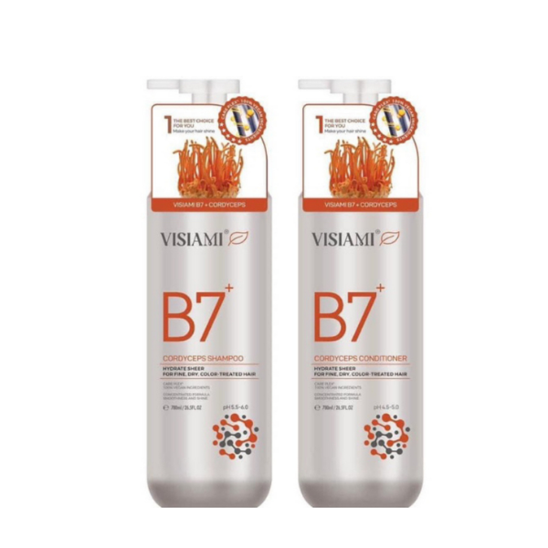 Bộ Gội Xả Visiami Biotin Collagen B7+ Đông Trùng Hạ Thảo Kích Mọc Tóc, Giảm Gãy Rụng 780ml