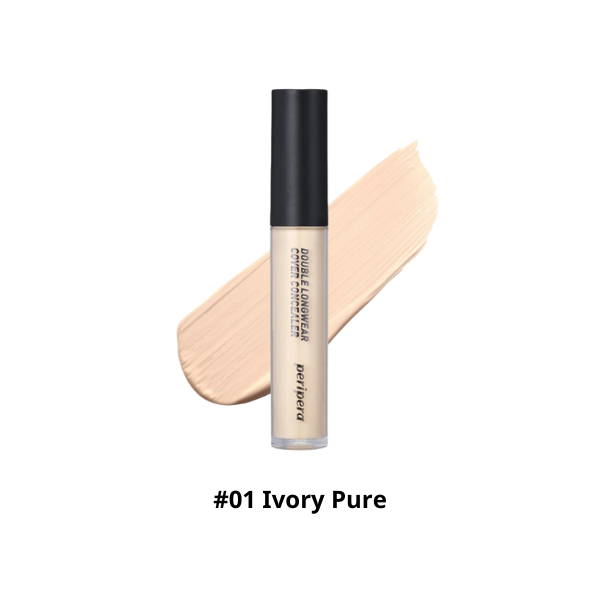 Kem Che Khuyết Điểm Peripera Double Longwear Cover Concealer 5.5g #01 Ivory Pure