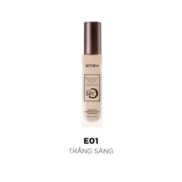 Kem nền 24h Artmiss Nourishing Submerging Liquid Foundation 40ml #E01