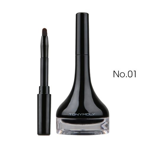 Kẻ Mắt Tony Moly Back Gel Eyeliner Long Brush 4g #1 black