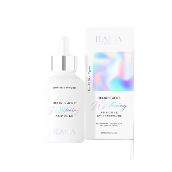 Tinh Chất Trị Mụn, Trắng Da Ilakia Helikes Acne Whitening Ampoule 30ml (Date 03/26)