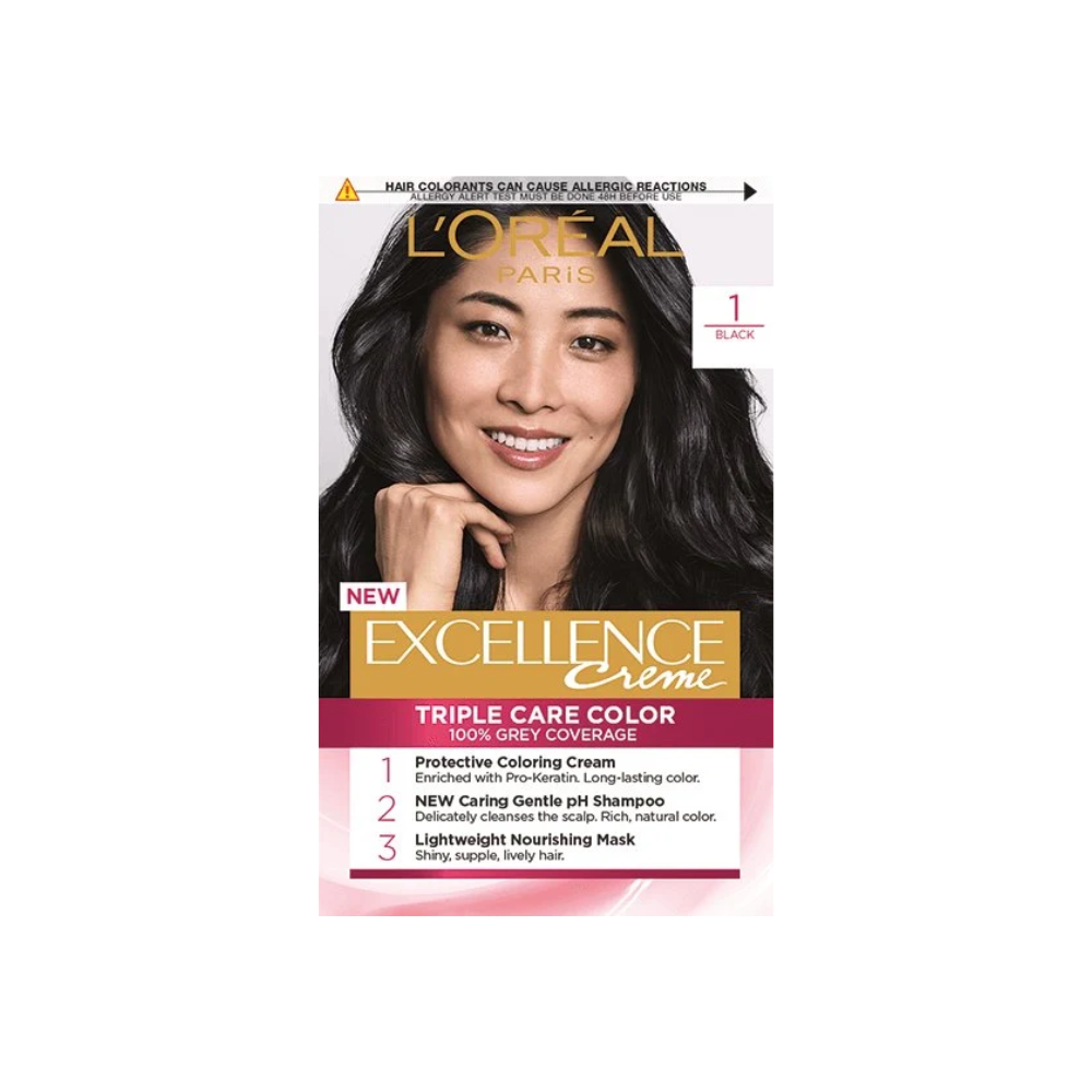  HXT - Thuốc Nhuộm Tóc Phủ Bạc L'Oreal Excellence Crème #1 Black 