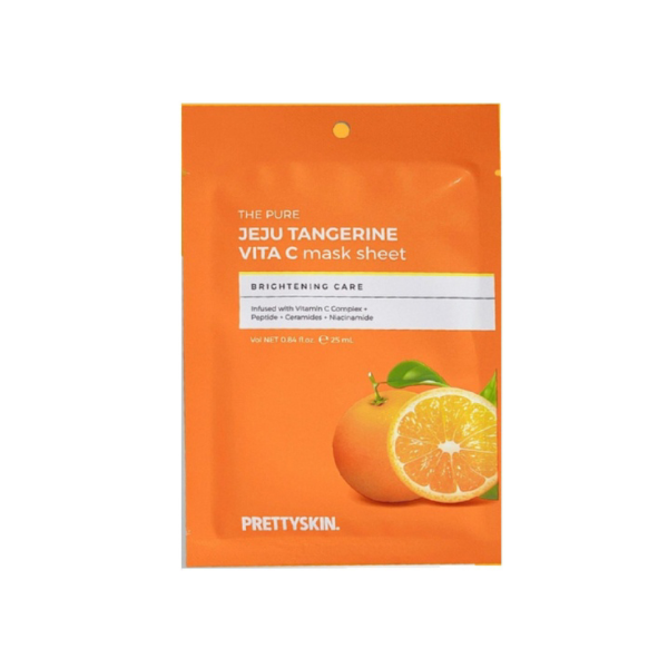 Mặt Nạ Dưỡng Trắng Da Vitamin C Pretty Skin The Pure Jeju Tangerine Vita C Mask Sheet 25ml