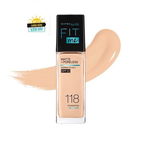 CT - Kem Nền Maybelline Fit Me Matte Poreless Foundation SPF22 30ml #118