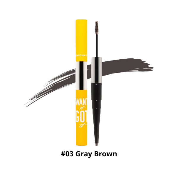 CT - Chì Kẻ Mày 2 Đầu Lemonade Want It Got It Dual Eyebrow 2g #03 Gray Brown