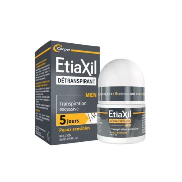 Lăn Khử Mùi Và Ngăn Mồ Hôi Dành Cho Nam Etiaxil Detranspirant Transpiration Excessive Peaux Sensibles 15ml
