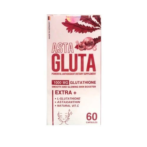 Viên Uống Trắng Da Gunther Asta Gluta 1000mg Glutathione Extra+ 60 Viên