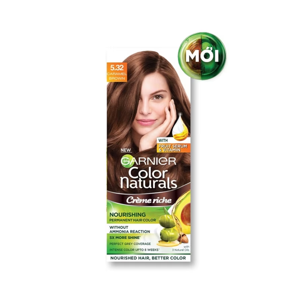  Kem Nhuộm Tóc Garnier Color Naturals Creme Riche 50g #5.32 - Caramel Brown 