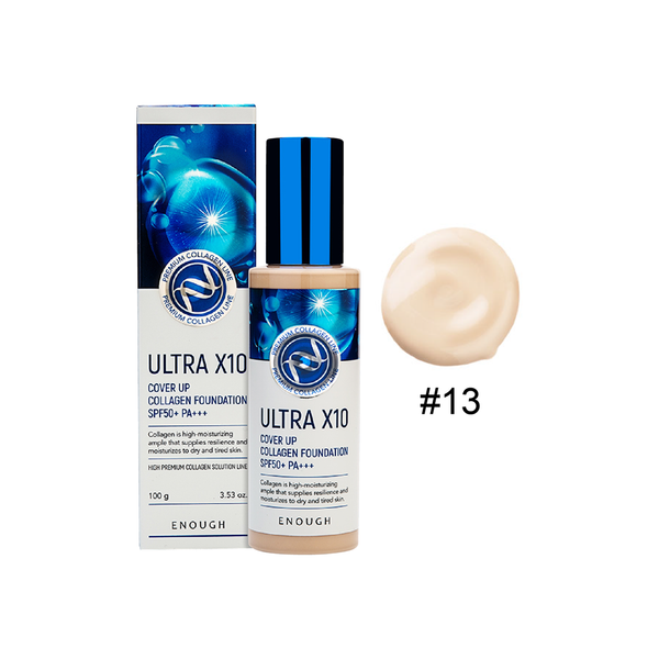 Kem Nền Che Phủ Cao Dưỡng Da Collagen Enough Ultra X10 Cover Up Collagen Foundation SPF50+ PA+++ 100g #13