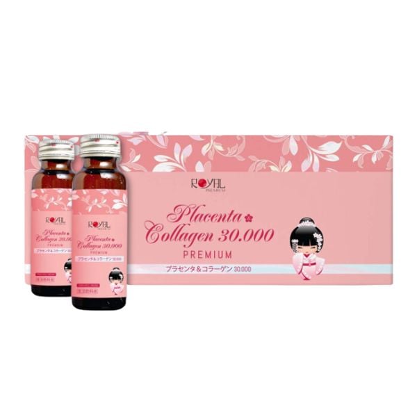 Nước Uống Đẹp Da Royal Placenta Collagen 30000 Premium (10 Chai x 50ml)