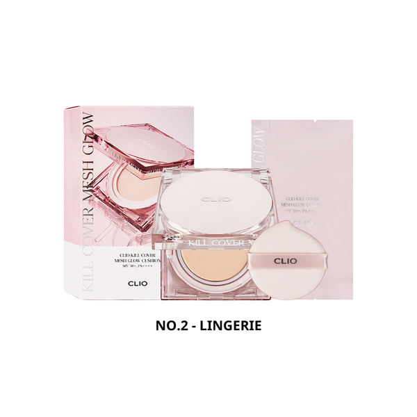 Phấn Nước Clio Kill Cover Mesh Glow Cushion Foundation SPF 50+ PA++++ 15gx2 No.2 - Lingerie (Kèm Lõi)