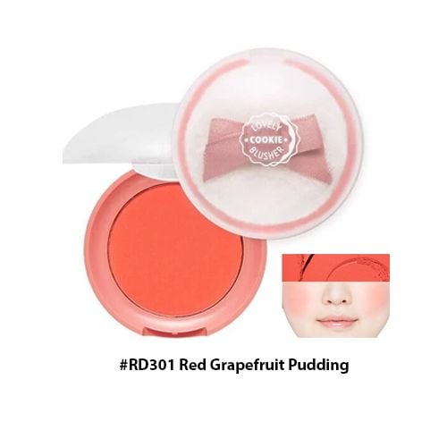 Má Hồng Etude House Lovely Cookie Blusher 7g #RD301 Red Grapefruit Pudding
