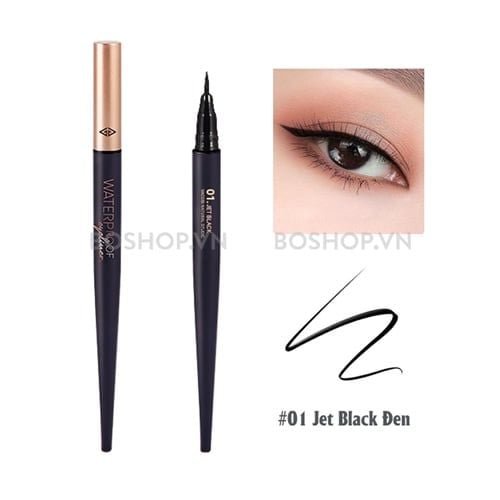 CT - Bút Kẻ Mắt Nước Vacosi Waterproof Eyeliner Pen 5ml 01 Jet Black VM24