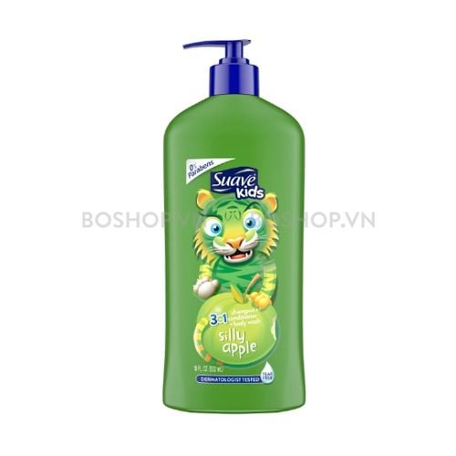 Sữa Tắm Gội Xả Suave Kids 3 in 1 Silly Apple 532ml