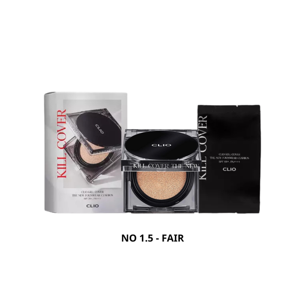 Phấn Nước Clio Kill Cover The New Founwear Cushion Foundation SPF 50+ PA+++ 15gx2 (Kèm Lõi) No 1.5 - Fair
