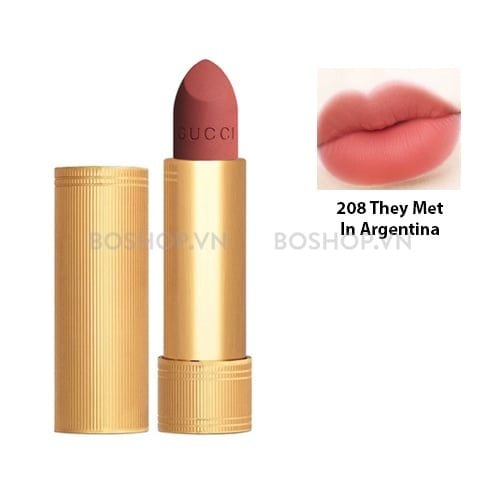Son Gucci Rouge À Lèvres Mat Lip Colour #208 They Met In Argentina
