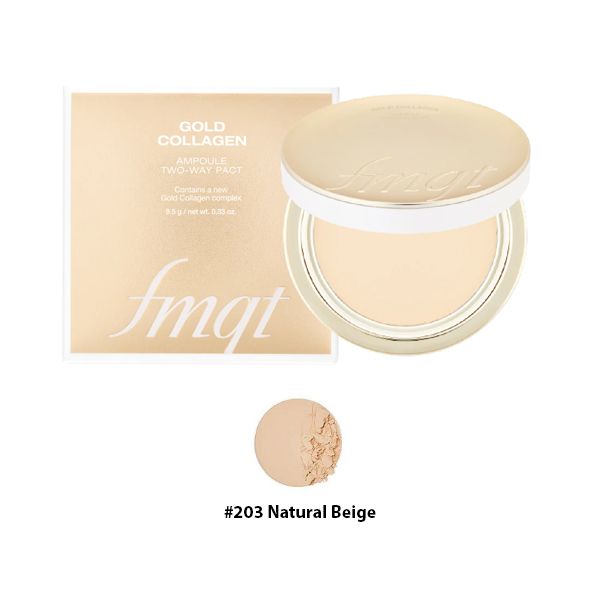Phấn Phủ Dạng Nén The Face Shop Fmgt Gold Collagen Ampoule Two Way Pact #203 Natural Beige