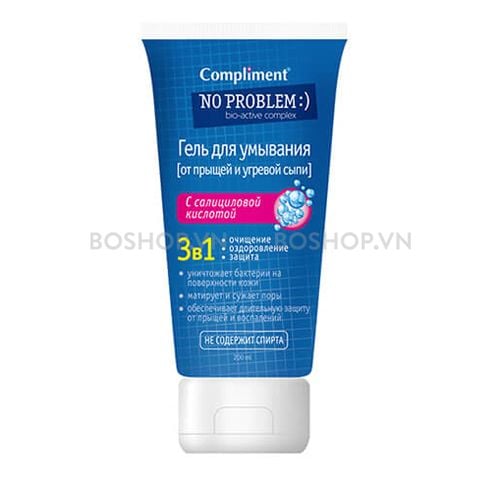 CT - Sữa Rửa Mặt Giảm Mụn Compliment No Problem Salicylic Acid 3in1 200ml