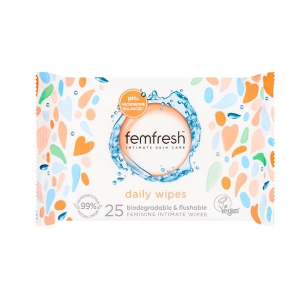 Khăn Ướt Vệ Sinh Vùng Kín Hằng Ngày Femfresh Intimate Skin Care Daily Wipes 25 Tờ