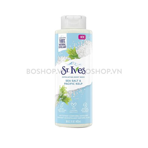 CT - Sữa Tắm Tẩy Tế Bào Chết St.Ives Sea Salt & Pacific Kelp Purifying Exfoliating Body Wash 473ml