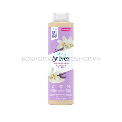 Sữa Tắm Tẩy Tế Bào Chết St.Ives Vanilla & Oat Milk Pampering Body Wash 650ml