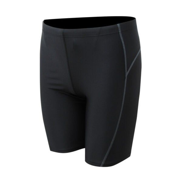  Quần bơi nam dài form chớm gối màu đen đơn giản QB-022 