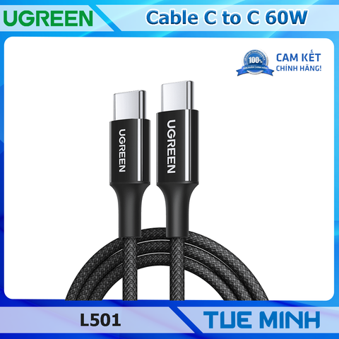Cable C to C 1m UGREEN L501 hỗ trợ sạc nhanh PD 60W