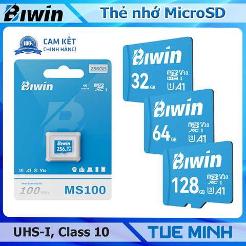 Thẻ nhớ MicroSD BIWIN MS100, U3, V30 100MB/s
