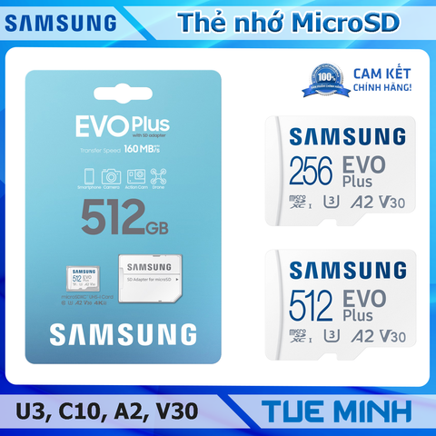 Thẻ nhớ MicroSD Samsung Evo Plus A2, V30, U3