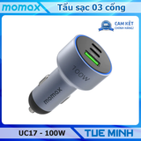 Momax UC17 – Tẩu sạc ô tô 3 cổng, công suất 100W