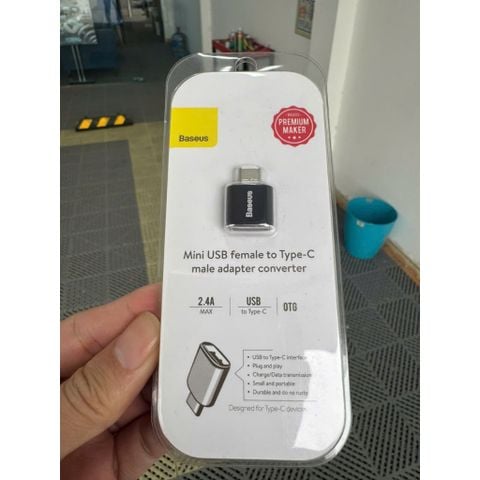 Adapter chuyển đổi cổng USB A sang USB Type C hàng chính hãng Baseus
