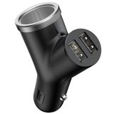 Bộ chia cổng 12V ra 1 cổng 12V và 2 cổng USB Baseus Y Type car charger