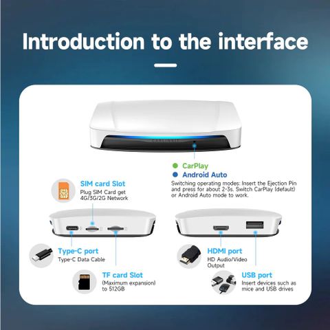 Android Box ô tô Carlinkit Tbox UHD - Android 13, SM6225