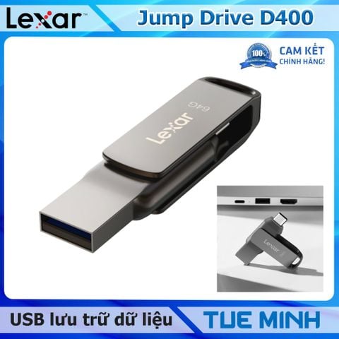 USB Lưu trữ dữ liệu Lexar JumpDrive Dual Drive D400 USB 3.2 and 3.1 Type-C