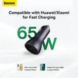 Tẩu Sạc Nhanh Đa Năng Trên Ô Tô 65W Baseus Golden Contactor Pro Triple Fast Charger