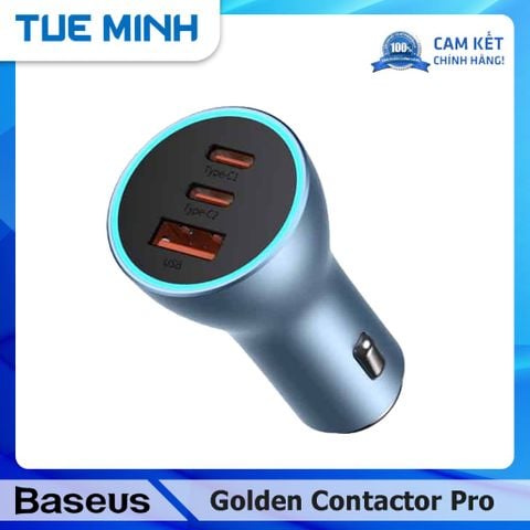 Tẩu Sạc Nhanh Đa Năng Trên Ô Tô 65W Baseus Golden Contactor Pro Triple Fast Charger