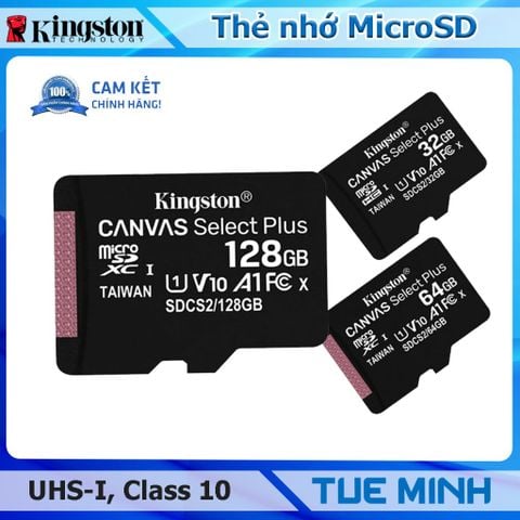 Thẻ nhớ MicroSD Kingston - 100MB Canvas Select Plus chính hãng