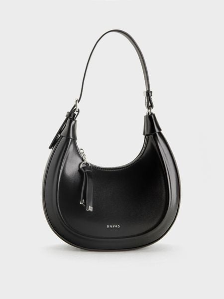 Túi Đeo Vai Hobo Dập Nổi Line Embossed - Đen