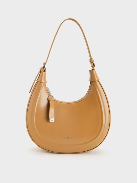 Túi Đeo Vai Hobo Dập Nổi Line Embossed - Nâu