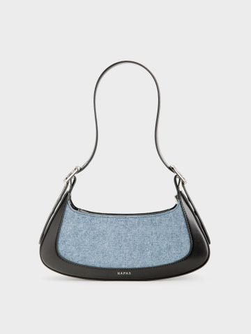 Túi Đeo Vai Khoen Vuông Leather Mix Size 27 - Jean