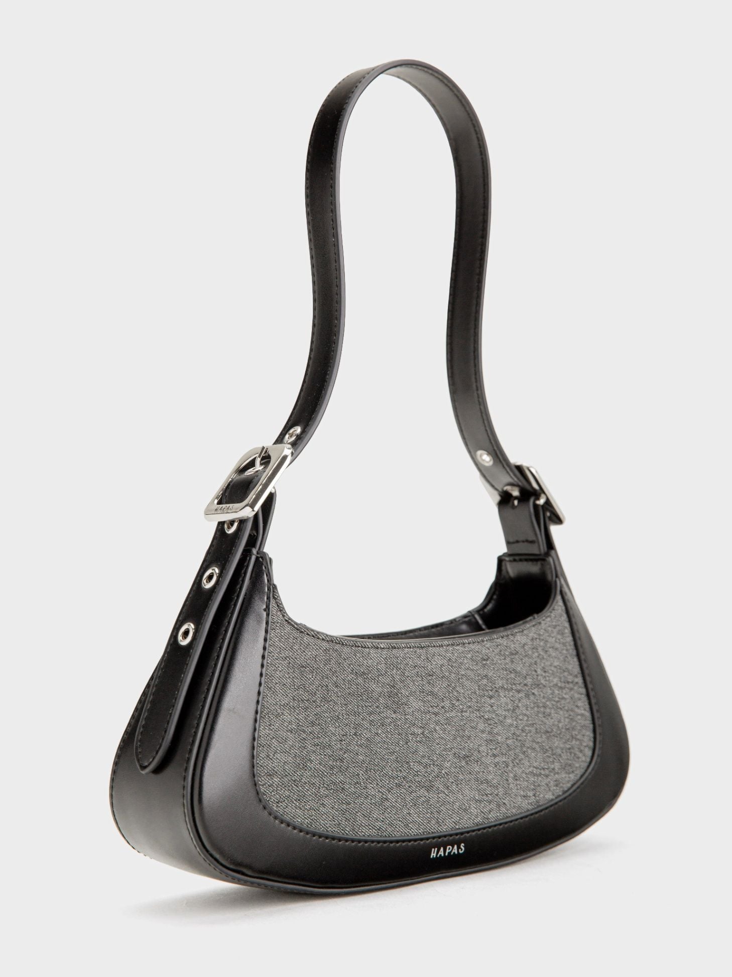  Túi Đeo Vai Khoen Vuông Leather Mix Size 27 