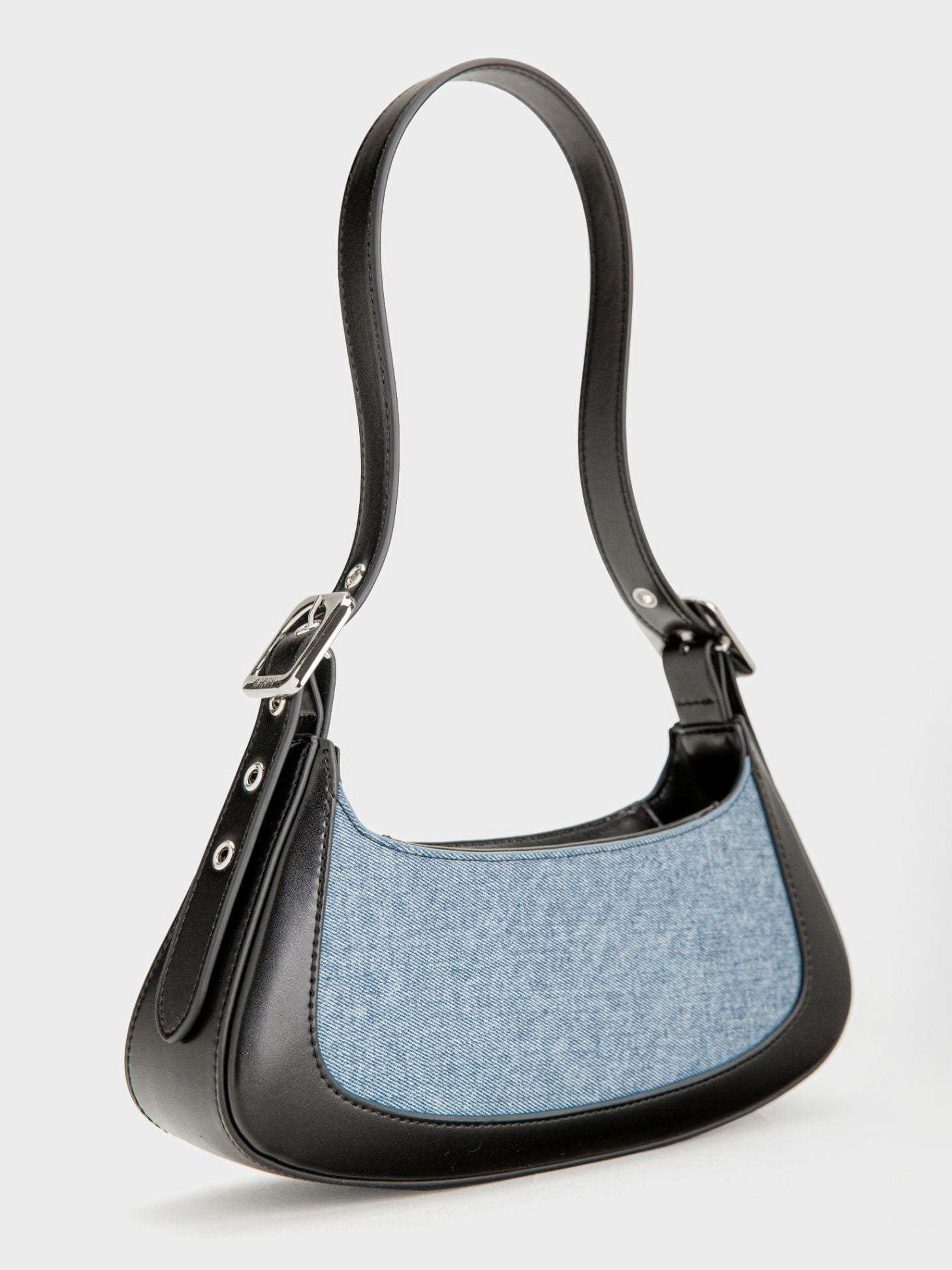  Túi Đeo Vai Khoen Vuông Leather Mix Size 27 