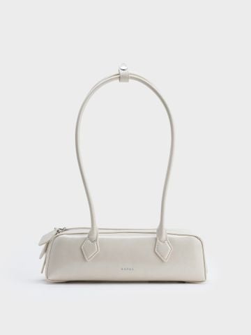 Túi Đeo Vai Da Bóng Moodie Size 27 - Kem