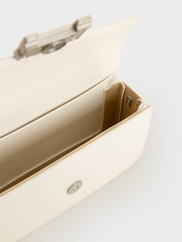 Túi Đeo Chéo Nắp Gập Khóa H - Đen