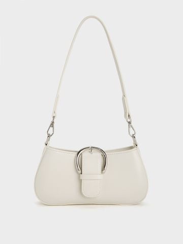 Túi Đeo Vai Khóa Tròn Da Mịn Size 21 - Trắng