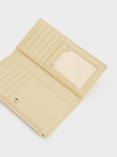 Ví Dài Da Vân Top Zip Size 17 - Kem