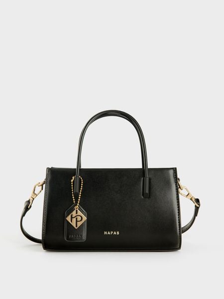 Túi Xách Tay Phủ Màu Tag Vuông Size 21 - Đen