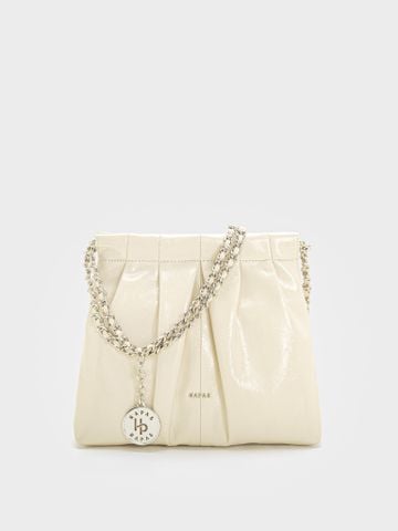 Túi Đeo Vai Quai Đôi Tag Tròn Size 24 - Kem